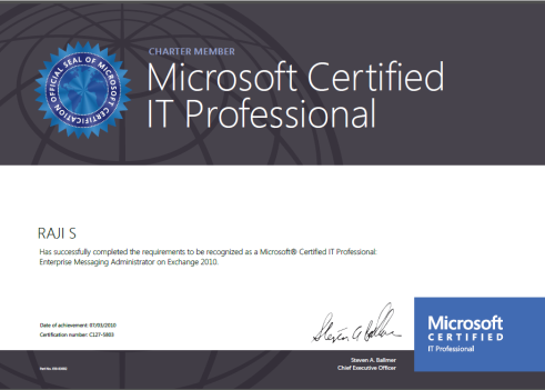 Microsoft Certified IT Professional Enterprise Messaging Administrator - Exchange 2010
