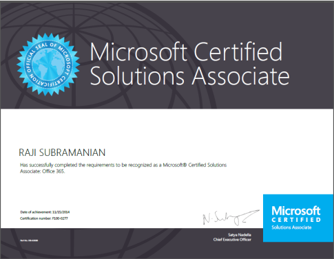 Microsoft Certified Solutions Associate Office 365
