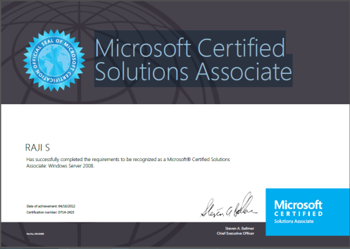 Microsoft Certified Solutions Associate - Windows Server 2008