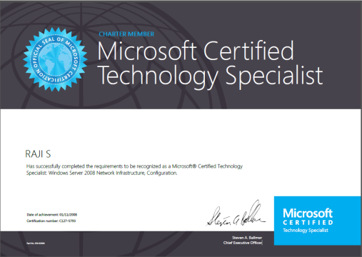 Microsoft Certified Technology Specialist - Windows Server 2008 Network Infrastructure